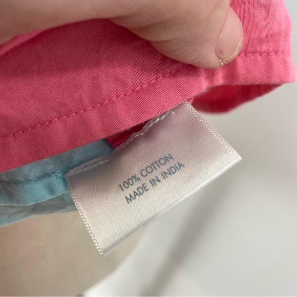 Lake Pajamas Blue and Pink Colorblock Pajama Top Small - Picture 3 of 7